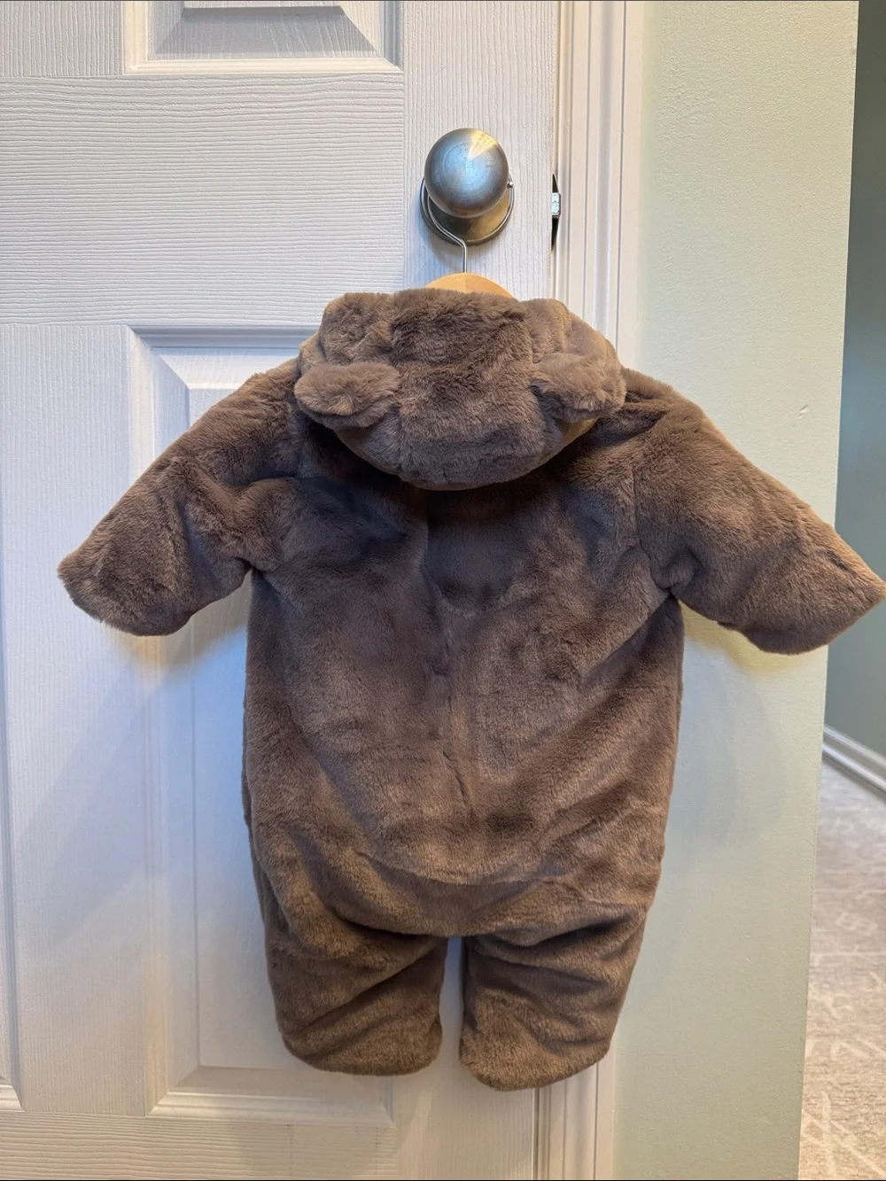 GAP Baby Brown Bear Faux Fur Hooded heavyweight One-Piece